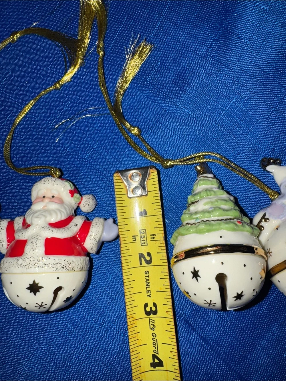 Lenox Porcelain Mini Sleigh Bells with Gold Accents - Set of 4 - New in Box